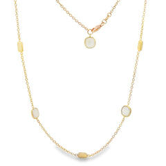 Jai's 18K Yellow Gold Moonstone & Satin Bead Necklace