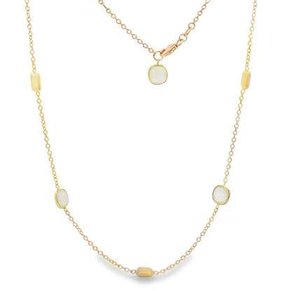 Jai's 18K Yellow Gold Moonstone & Satin Bead Necklace