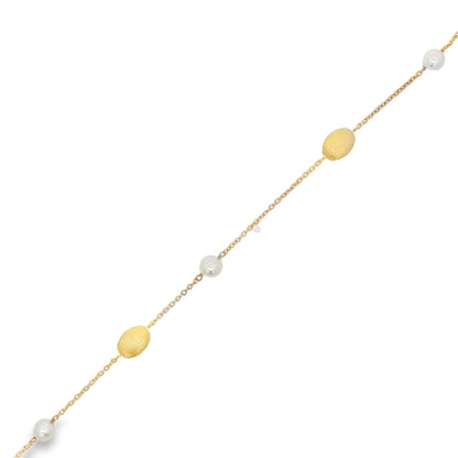 Jai's 18K Yellow Gold Pearl & Satin Bead Bracelet