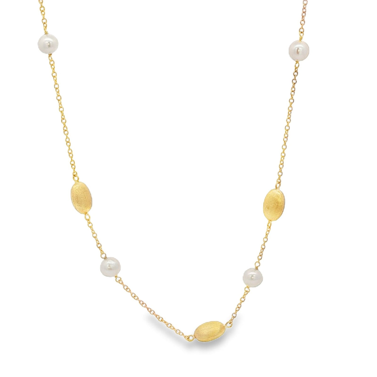 Jai's 18K Yellow Gold Pearl & Satin Bead Necklace