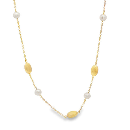 Jai's 18K Yellow Gold Pearl & Satin Bead Necklace