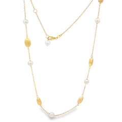 Jai's 18K Yellow Gold Pearl & Satin Bead Necklace
