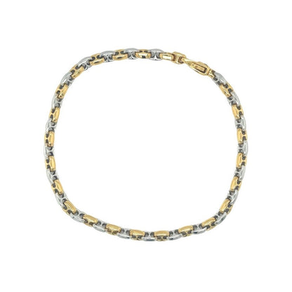 Jai's 18K Two-tone Rounded Mariner Chain Bracelet - 8"