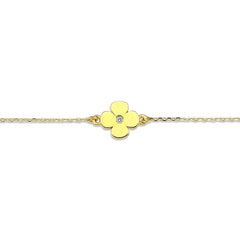 Jai's 14K Yellow Gold Diamond Clover Bracelet