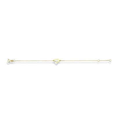 Jai's 14K Yellow Gold Diamond Heart Bracelet
