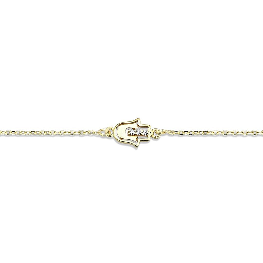 Jai's 14K Yellow Gold Diamond Hamsa Hand Bracelet