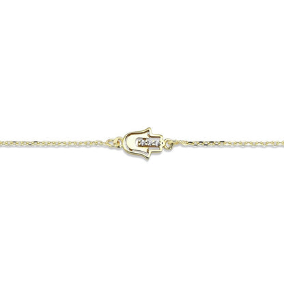 Jai's 14K Yellow Gold Diamond Hamsa Hand Bracelet