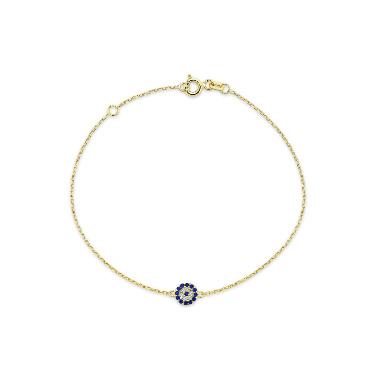 Jai's 14K Yellow Gold Sapphire & Diamond Evil Eye Bracelet