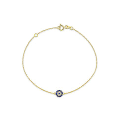 Jai's 14K Yellow Gold Sapphire & Diamond Evil Eye Bracelet