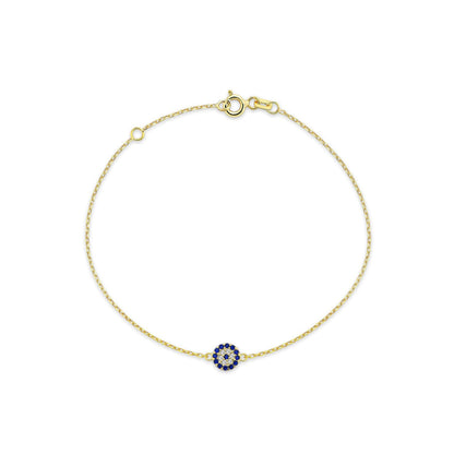 Jai's 14K Yellow Gold Sapphire & Diamond Evil Eye Bracelet