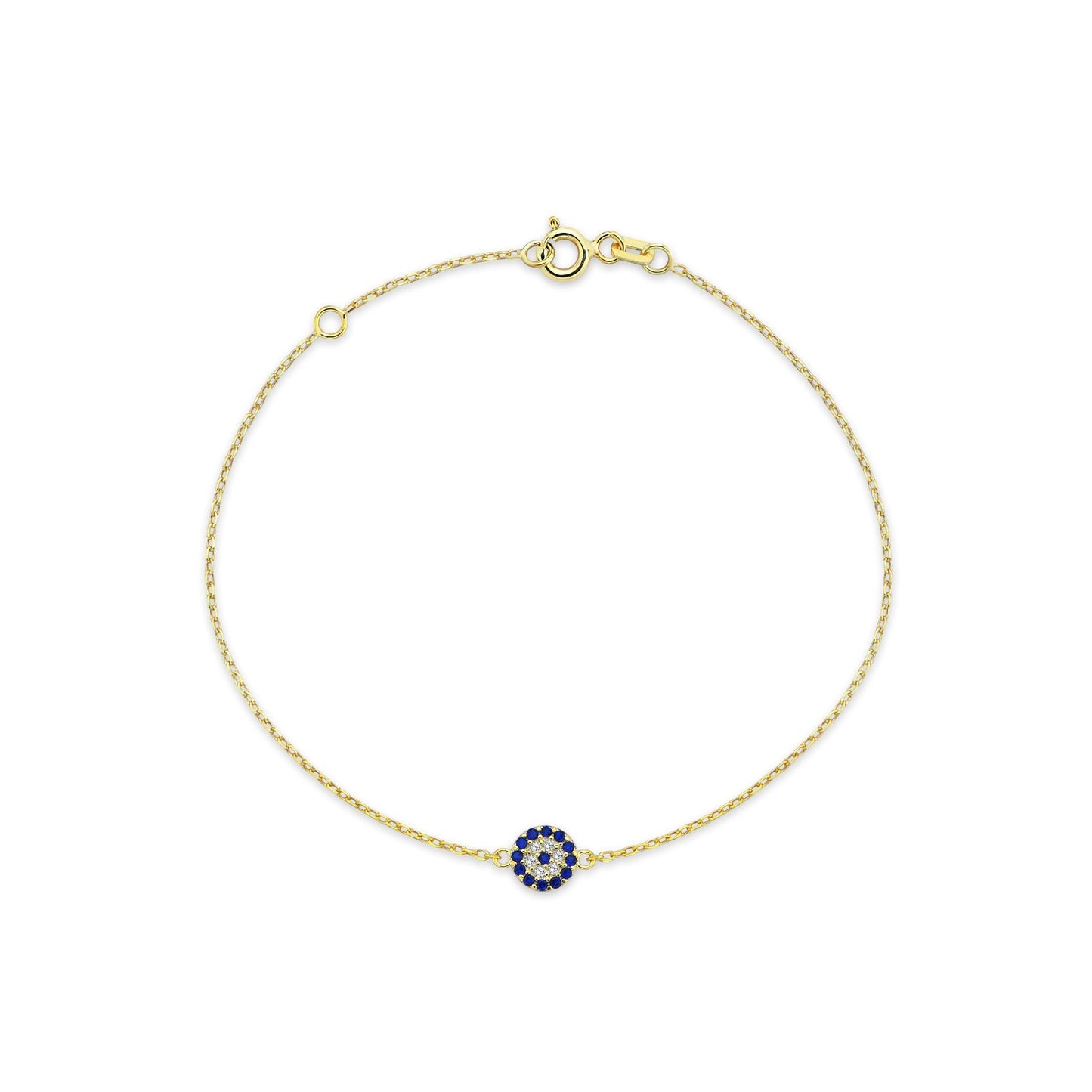 Jai's 14K Yellow Gold Diamond & Sapphire Evil Eye Bracelet
