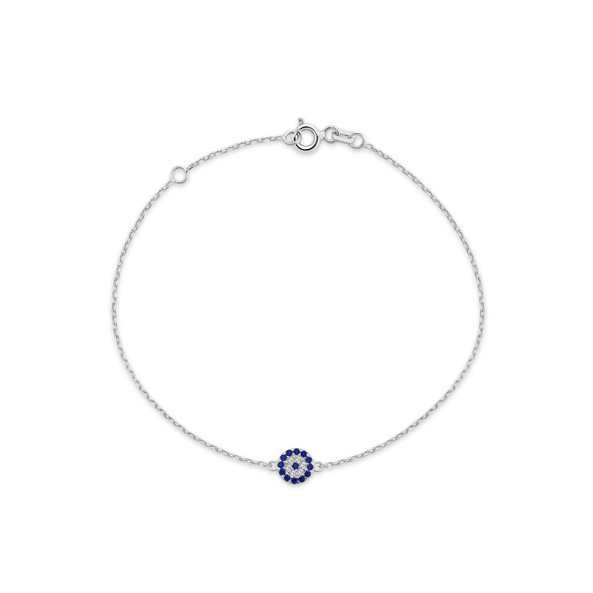 Jai's 14K White Gold Sapphire & Diamond Evil Eye Bracelet