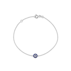 Jai's 14K White Gold Sapphire & Diamond Evil Eye Bracelet