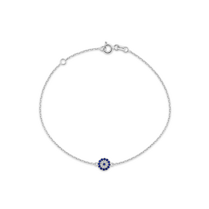 Jai's 14K White Gold Sapphire & Diamond Evil Eye Bracelet