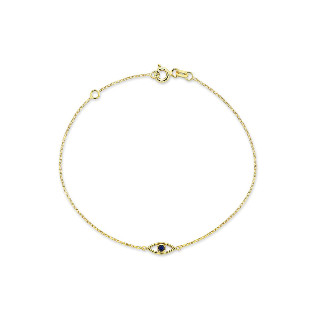 Jai's 14K Yellow Gold Sapphire Evil Eye Bracelet