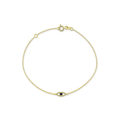 Jai's 14K Yellow Gold Sapphire Evil Eye Bracelet