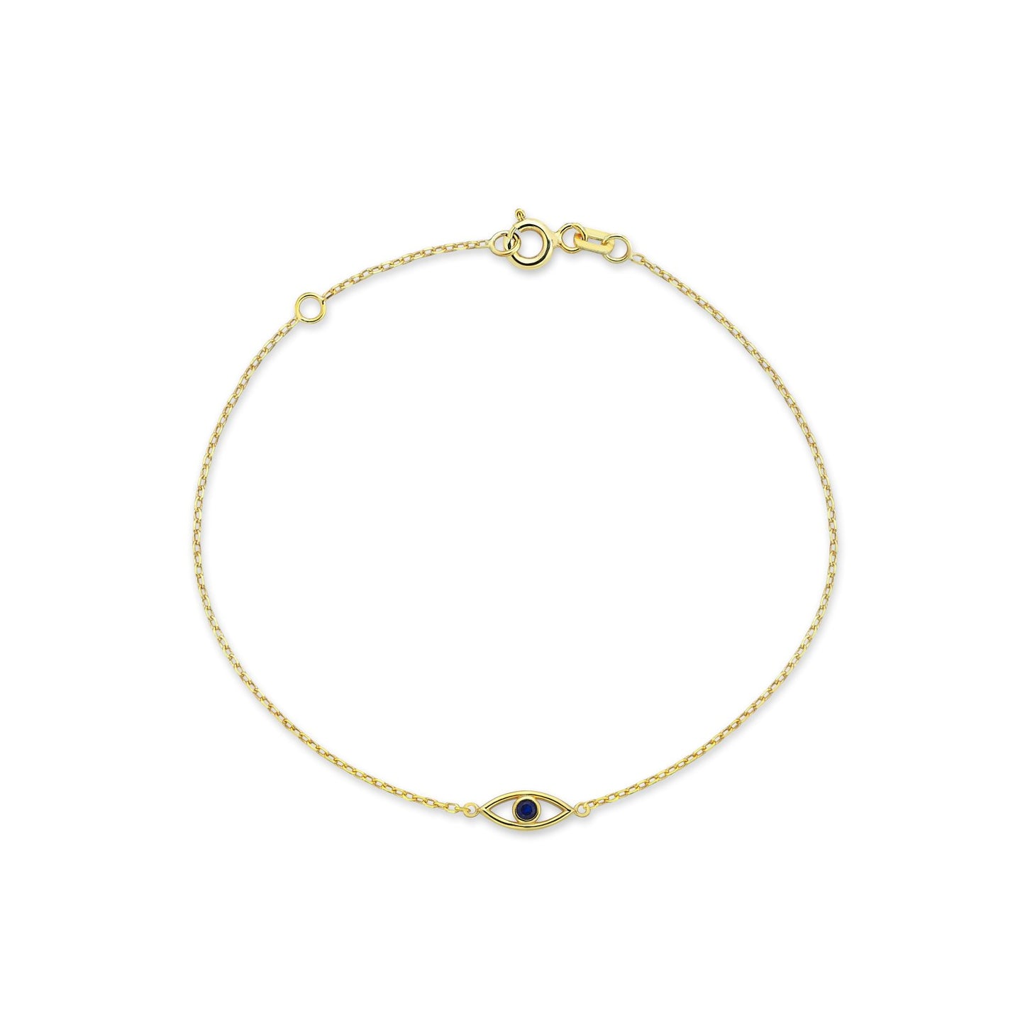 Jai's 14K Yellow Gold Sapphire Evil Eye Bracelet