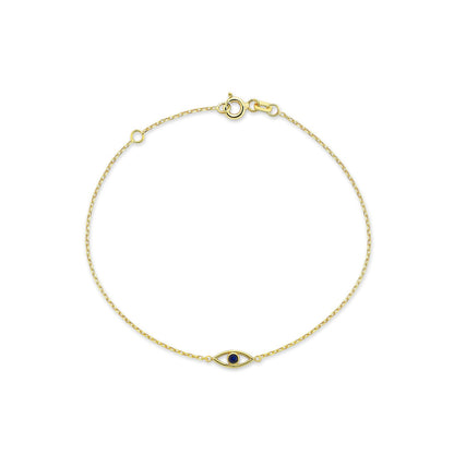 Jai's 14K Yellow Gold Sapphire Evil Eye Bracelet