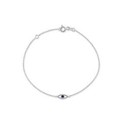 Jai's 14K White Gold Sapphire Evil Eye Bracelet