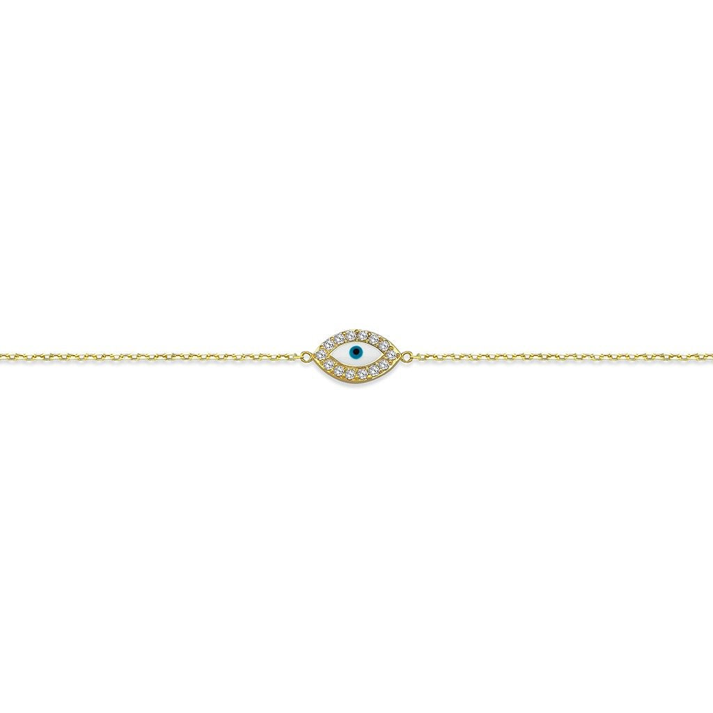 Jai's 14K Yellow Gold Diamond Evil Eye Bracelet