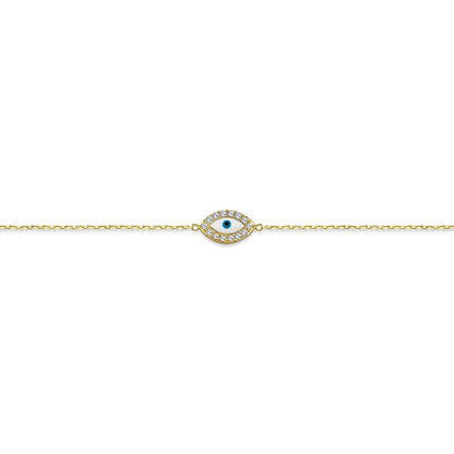 Jai's 14K Yellow Gold Diamond Evil Eye Bracelet
