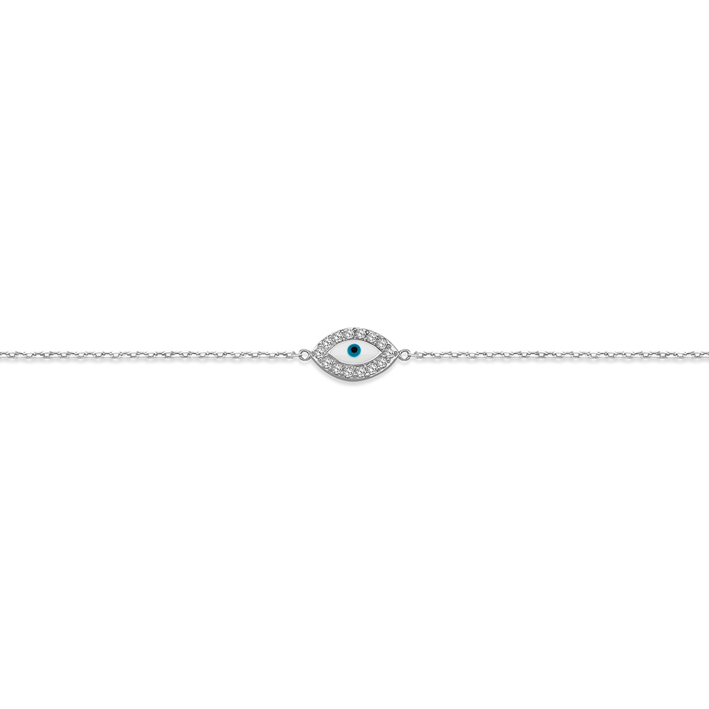 Jai's 14K White Gold Diamond Evil Eye Bracelet