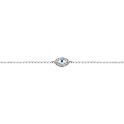 Jai's 14K White Gold Diamond Evil Eye Bracelet