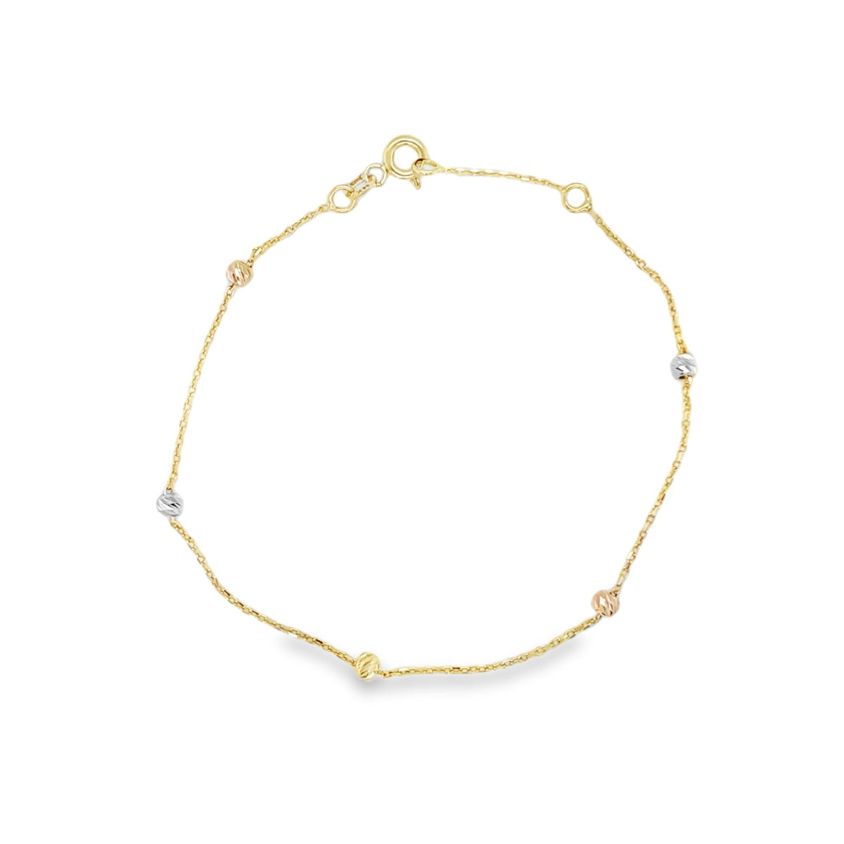 Jai's 14K Tri-tone Diamond-cut Bracelet