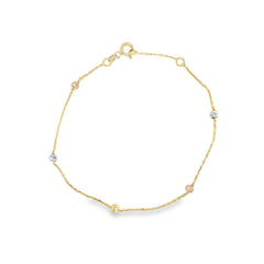 Jai's 14K Tri-tone Diamond-cut Bracelet