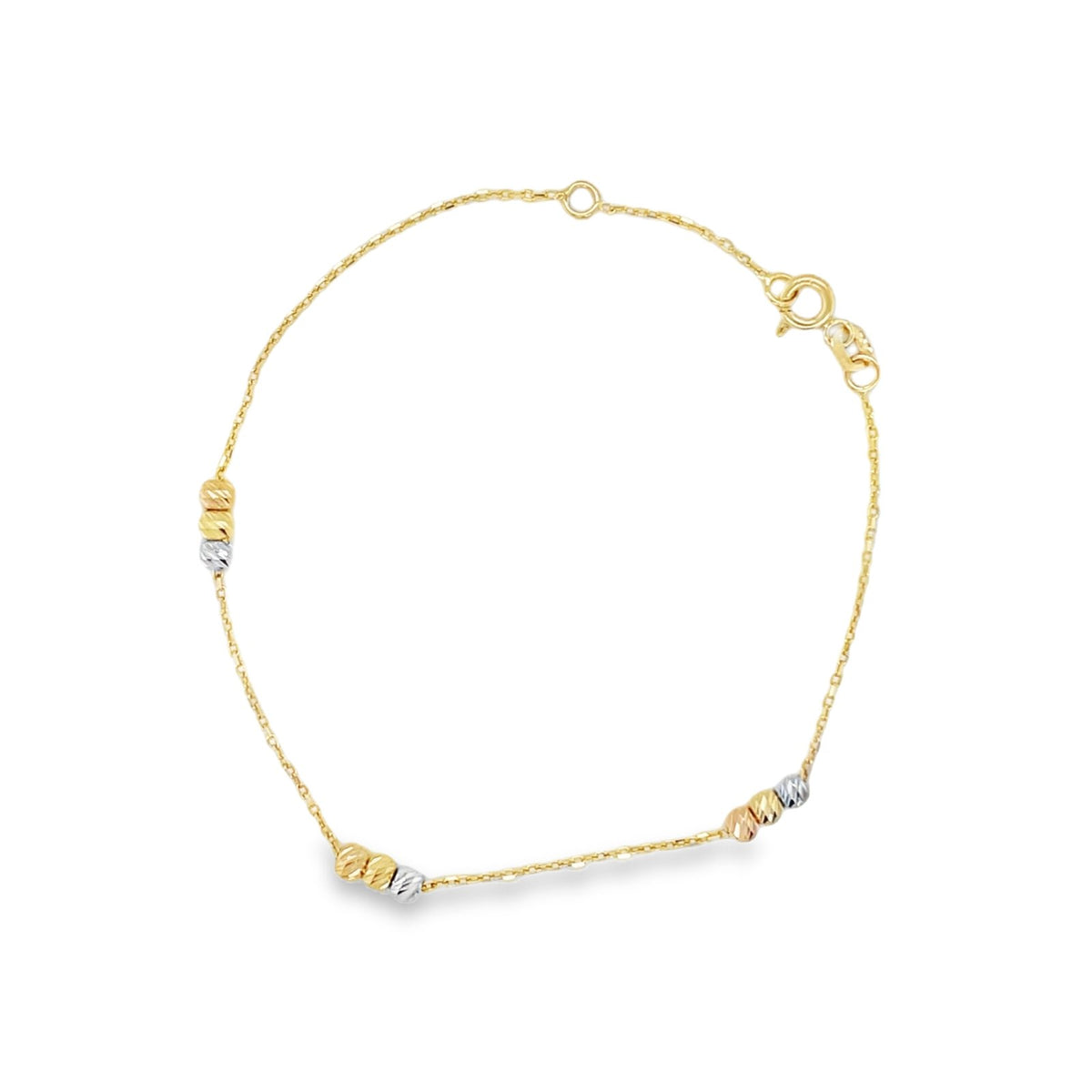 Jai's 14K Tri-tone Diamond-cut Bracelet