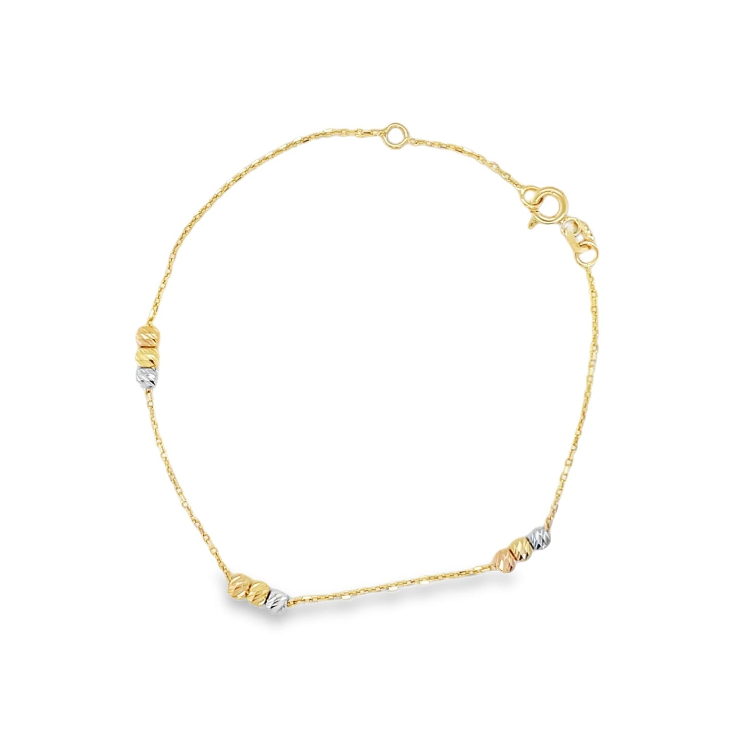 Jai's 14K Tri-tone Diamond-cut Bracelet