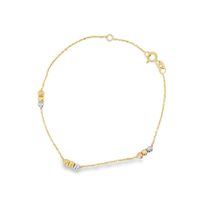 Jai's 14K Tri-tone Diamond-cut Bracelet