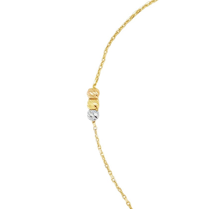 Jai's 14K Tri-tone Diamond-cut Bracelet