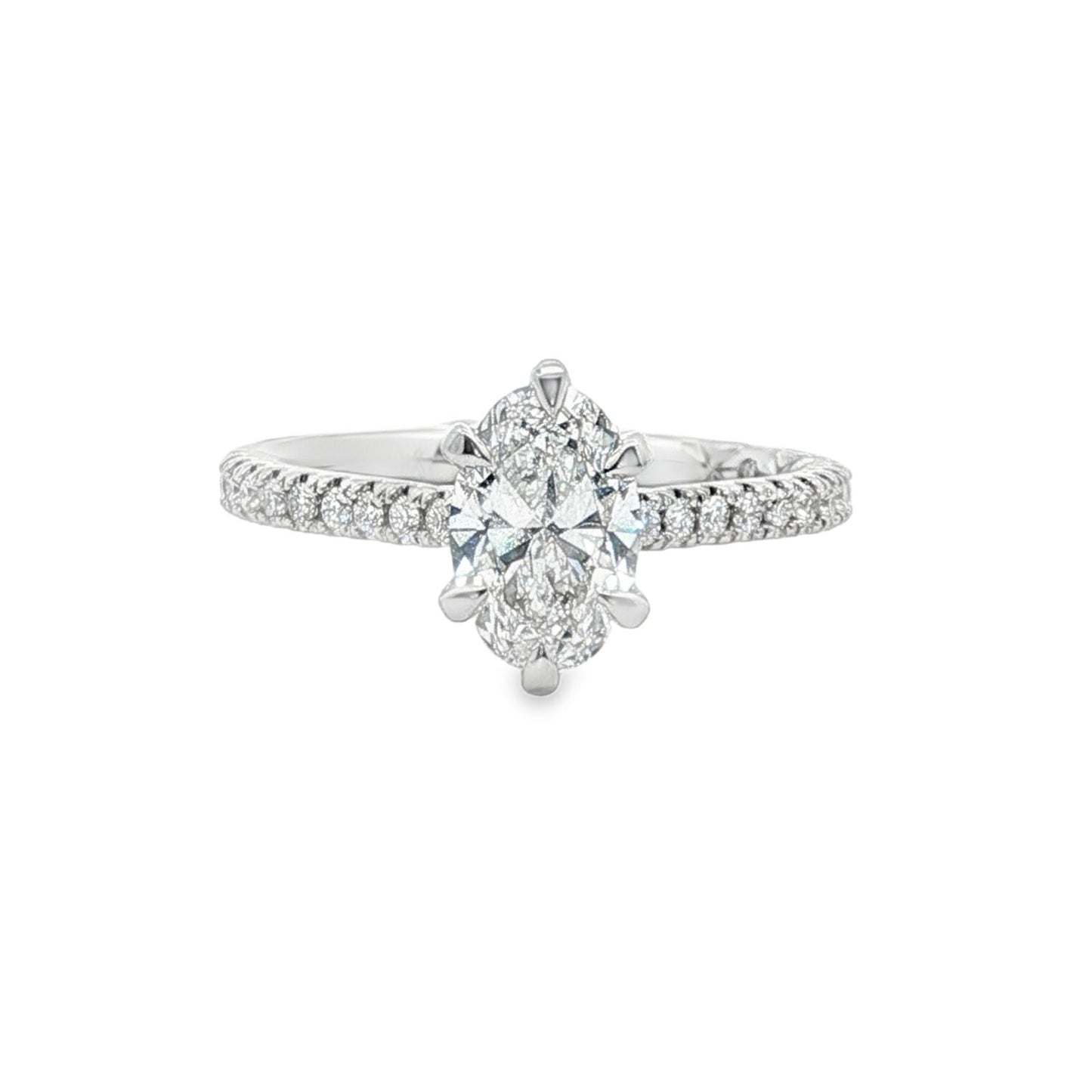Jai's 14K White Gold Oval-cut Diamond Engagement Ring