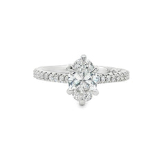Jai's 14K White Gold Oval-cut Diamond Engagement Ring