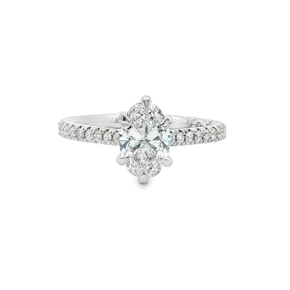 Jai's 14K White Gold Oval-cut Diamond Engagement Ring
