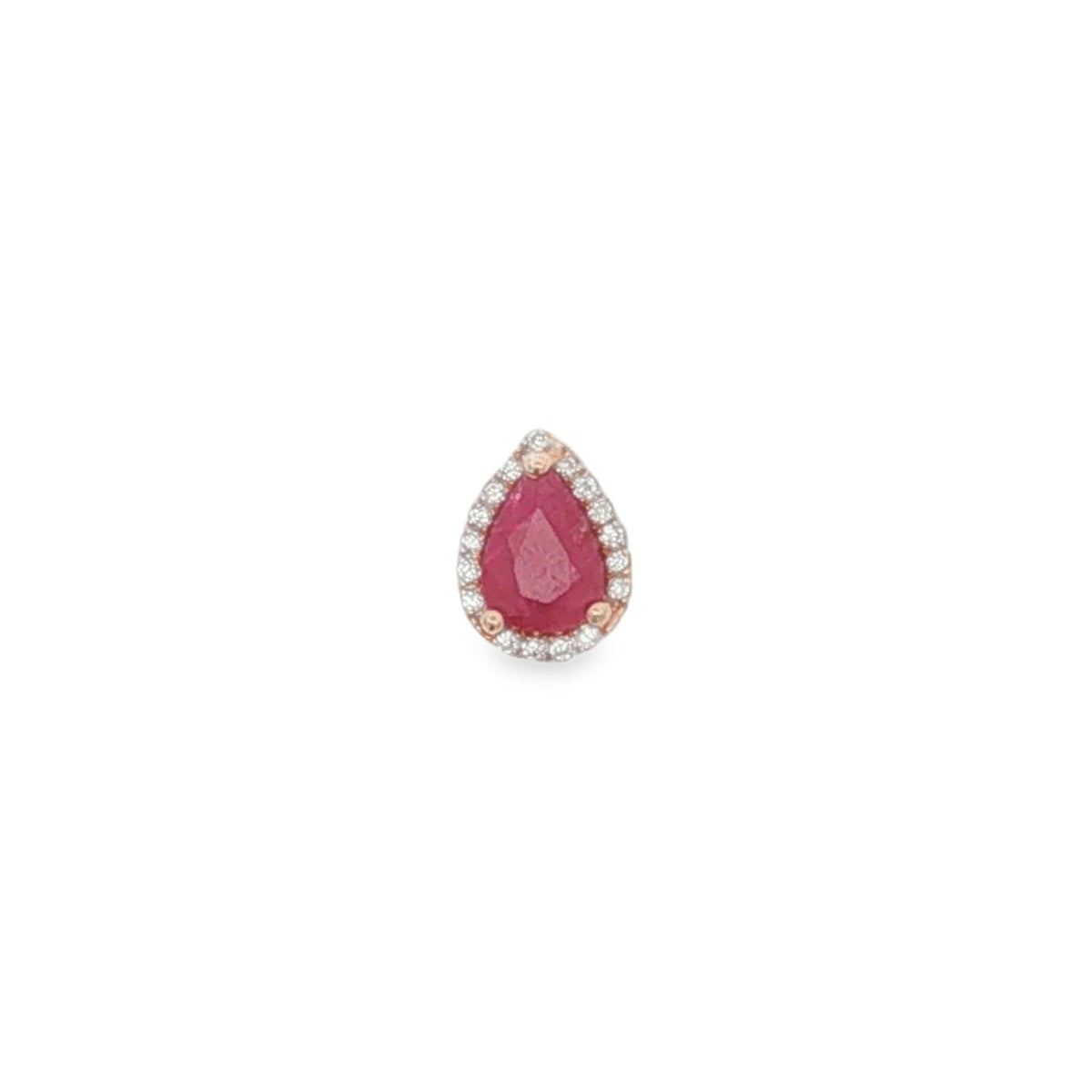 Jai's 14K Rose Gold Pear-cut Ruby & Diamond Pendant