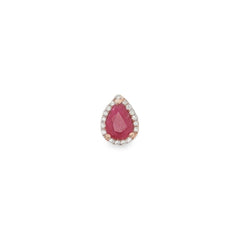 Jai's 14K Rose Gold Pear-cut Ruby & Diamond Pendant