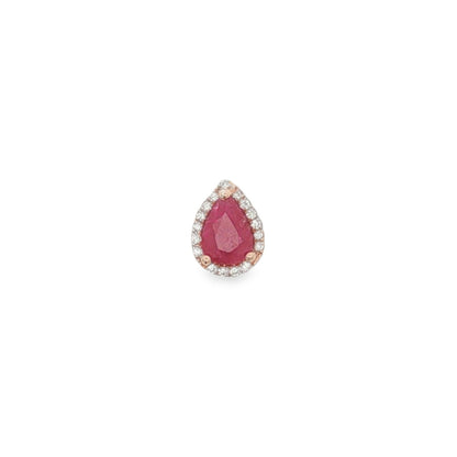 Jai's 14K Rose Gold Pear-cut Ruby & Diamond Pendant