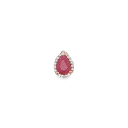 Jai's 14K Rose Gold Pear-cut Ruby & Diamond Pendant