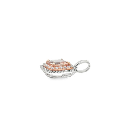 Jai's 14K Two-tone Cushion-cut Morganite & Diamond Pendant