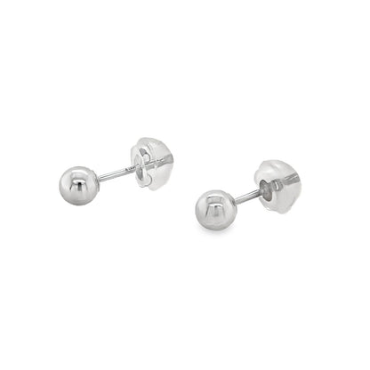 Jai’s 14K White Gold 4MM Baby Sphere Studs