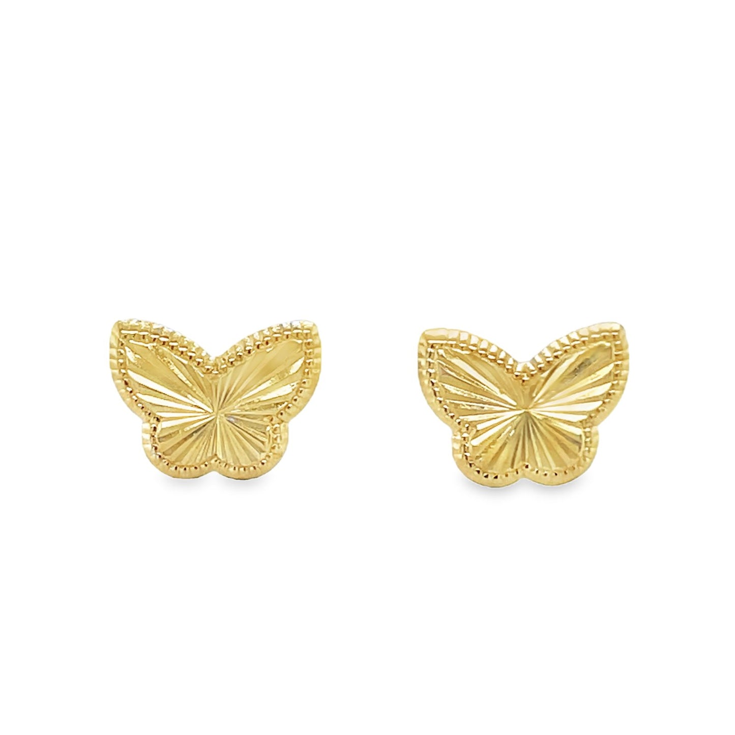 Jai's 14K Yellow Gold Faceted Butterfly Studs