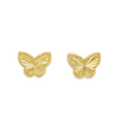 Jai's 14K Yellow Gold Faceted Butterfly Studs