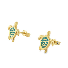 Jai's 14K Yellow Gold Baby Turtle Studs