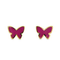Jai's 14K Yellow Gold Vibrant Baby Butterfly Studs