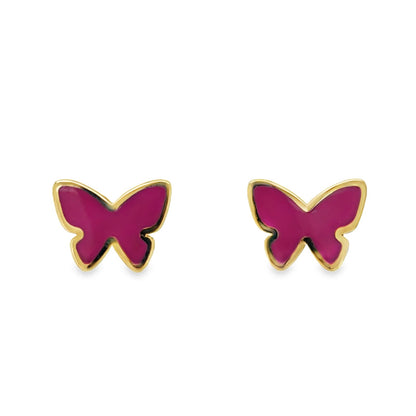 Jai's 14K Yellow Gold Vibrant Baby Butterfly Studs