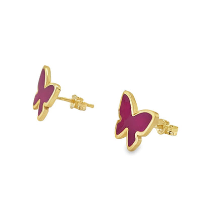 Jai's 14K Yellow Gold Vibrant Baby Butterfly Studs