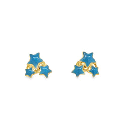 Jai's 14K Yellow Gold Baby Tri-star Studs