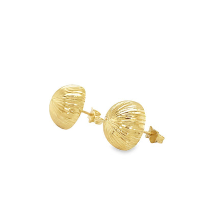 Jai's 14K Yellow Gold Diamond-cut Button Studs